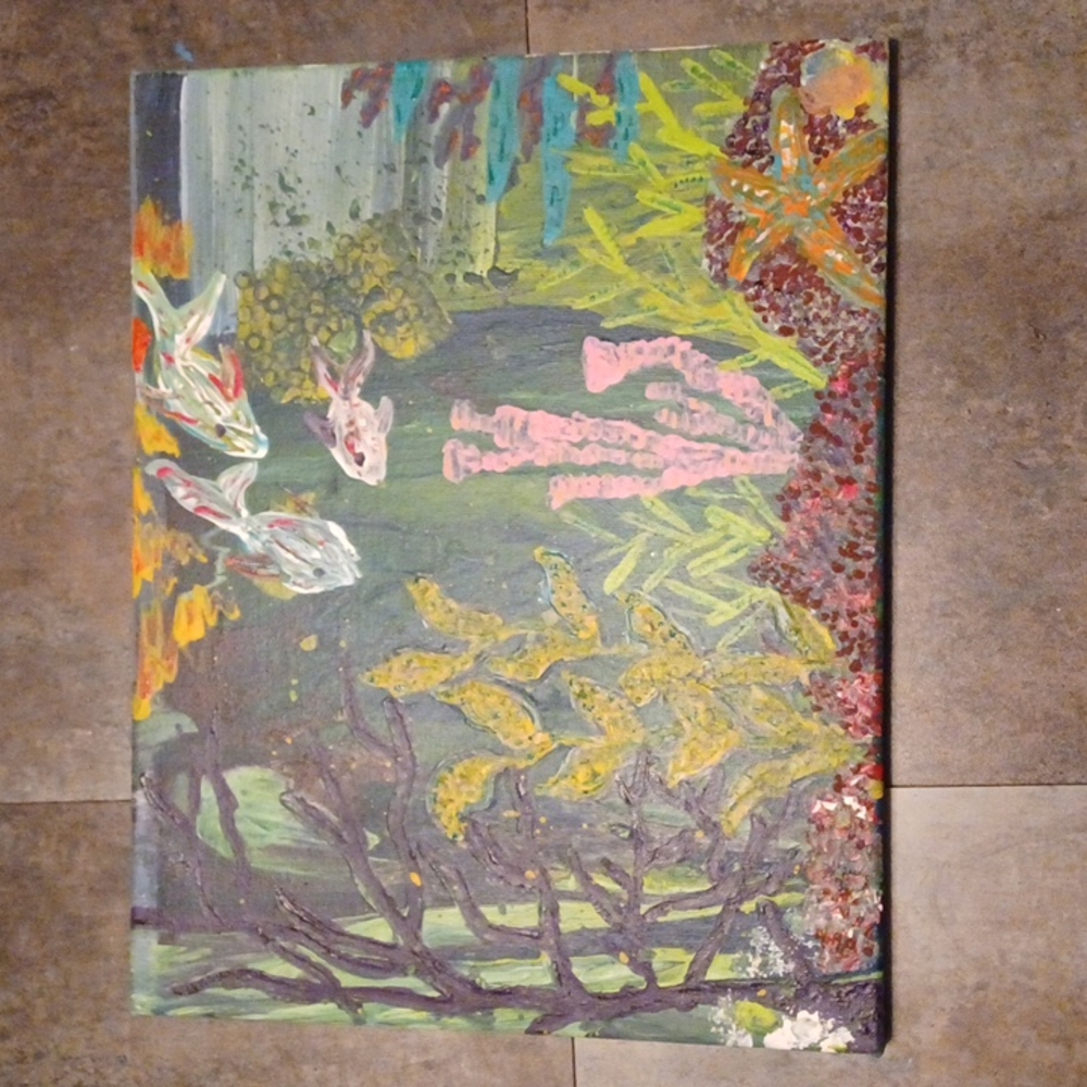 Under the sea texture canvas painting